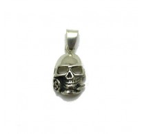 PE001277 Sterling silver pendant solid 925 Skull with rose EMPRESS